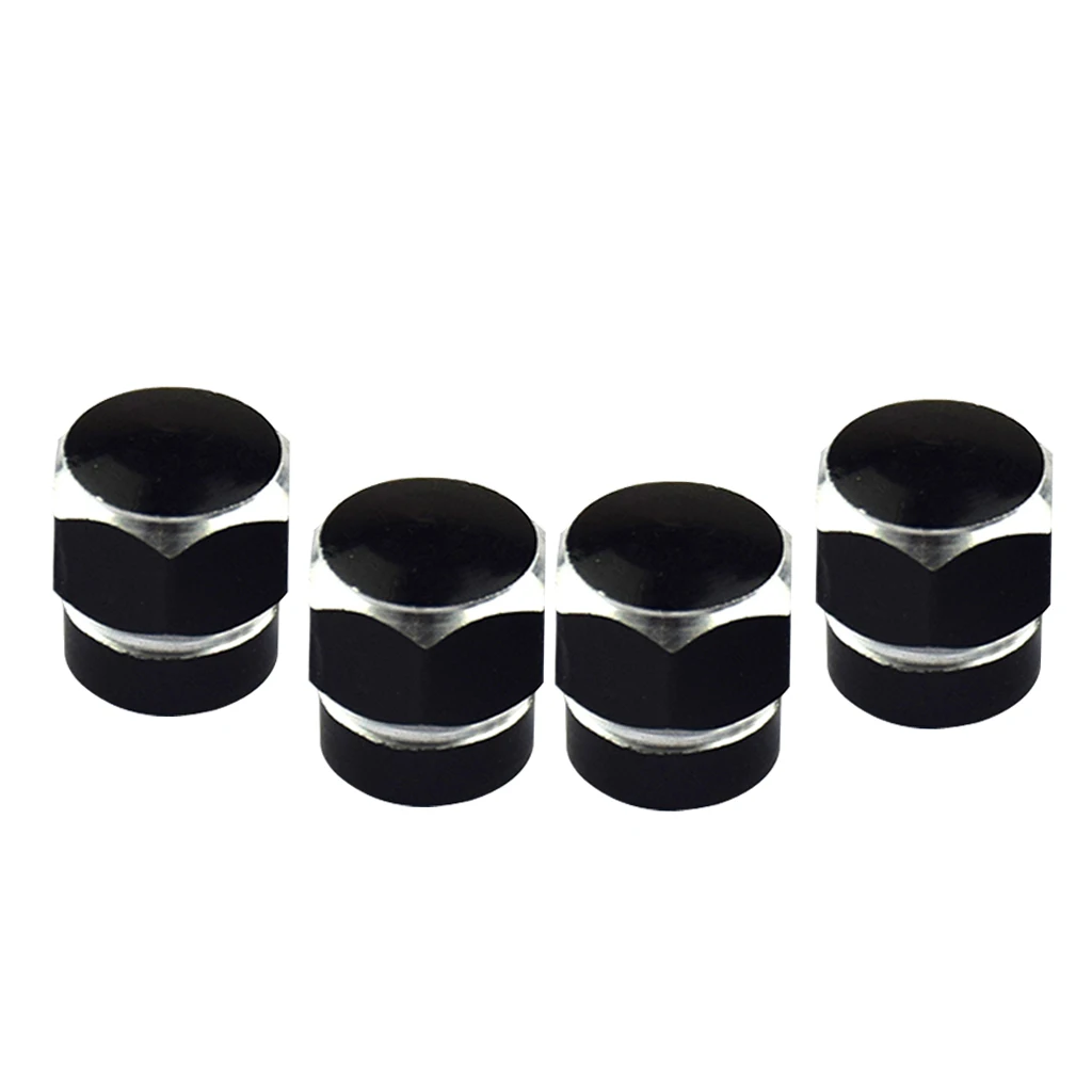 ALUMINUM REPLACEMENT HEXAGON WHEEL TIRE RIM VALVE STEM CAPS Universal For Most Vehicles/ Cars/ Trucks/ Pickups