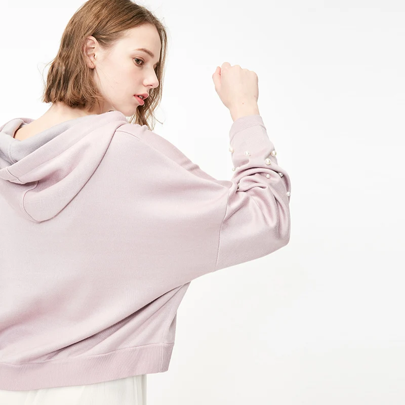 Vero Moda женские декоративные жемчужные толстовки свободного кроя трикотажные | 319133508