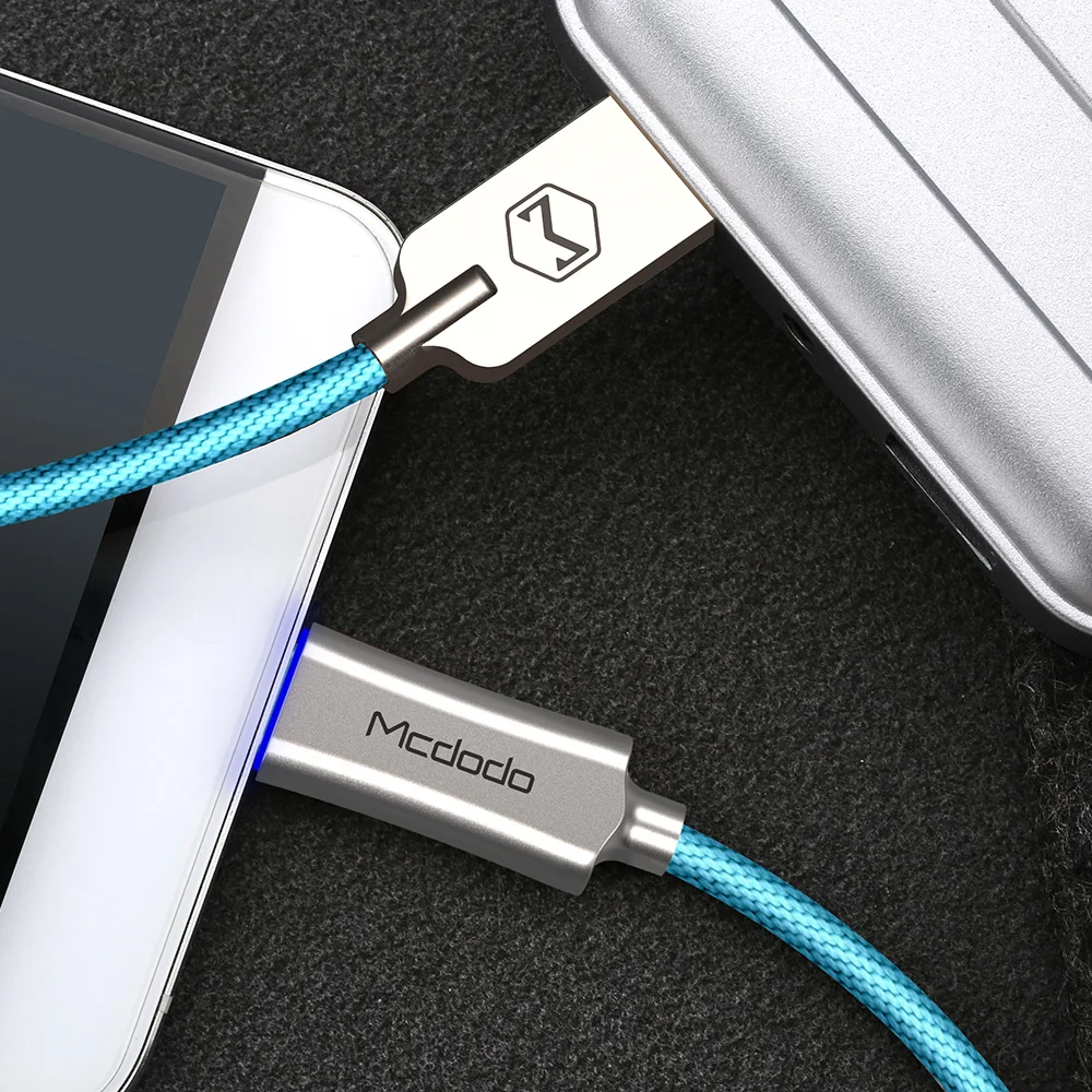 Blue Mcdodo кабель usb type C QC3.0 кабель для быстрой зарядки для huawei Xiaomi samsung S10 9 автоматическое отключение зарядного устройства usb-кабель type C - Цвет: Blue