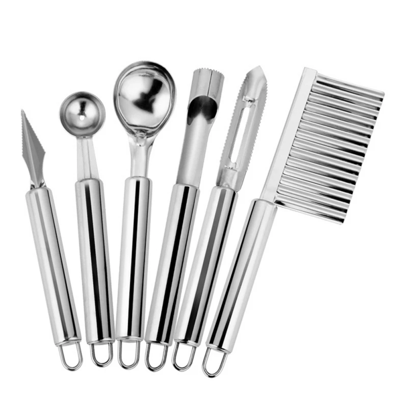 Stainless Steel Fruit Knife Corer Carving Knife Set Watermelon Digging Spoon Potato Peeler Ice Cream Scoop Set