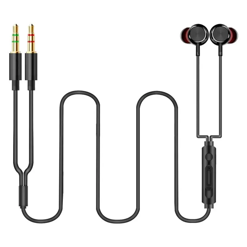 Computer headset with microphone 3m in ear gaming gaming dedicated monitor live desktop extension headset laptop dual plug wired