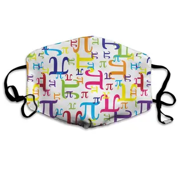 

Colorful Pi Math Washable Reusable Mask, Cotton Anti Dust Half Face Mouth Mask For Kids Teens Men Women With Adjustable Ear