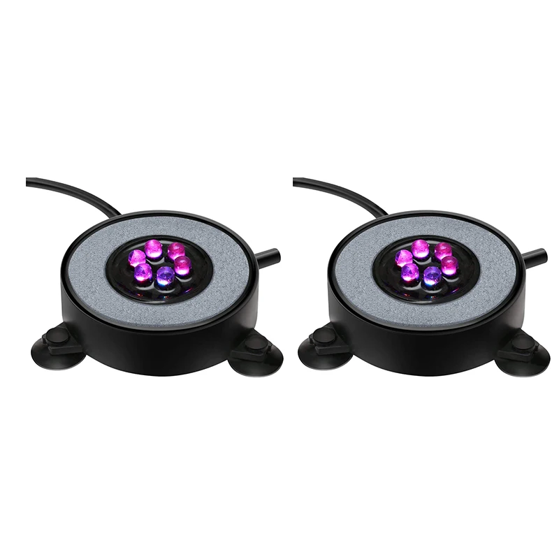 Led Aquarium Air Bubble Light Fish Tank Curtain Stone Disk with 6 Color Changing Leds | Дом и сад