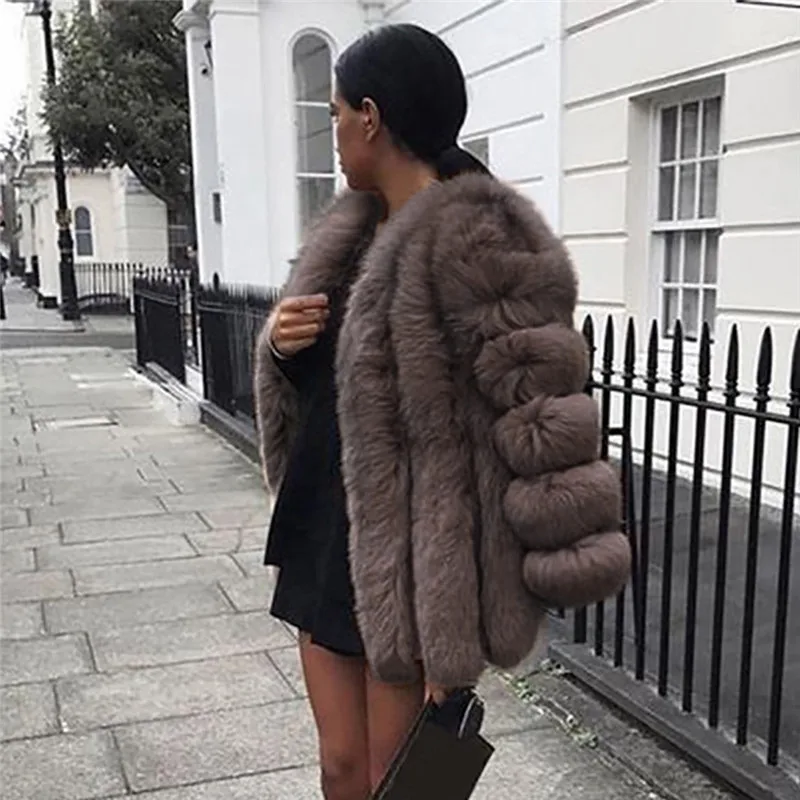 

Women's Winter Down Jacket Plus Size Short Faux Coat Warm Furry Jacket Comfortable Long Sleeve Outerwear Casacas Para Mujer N4