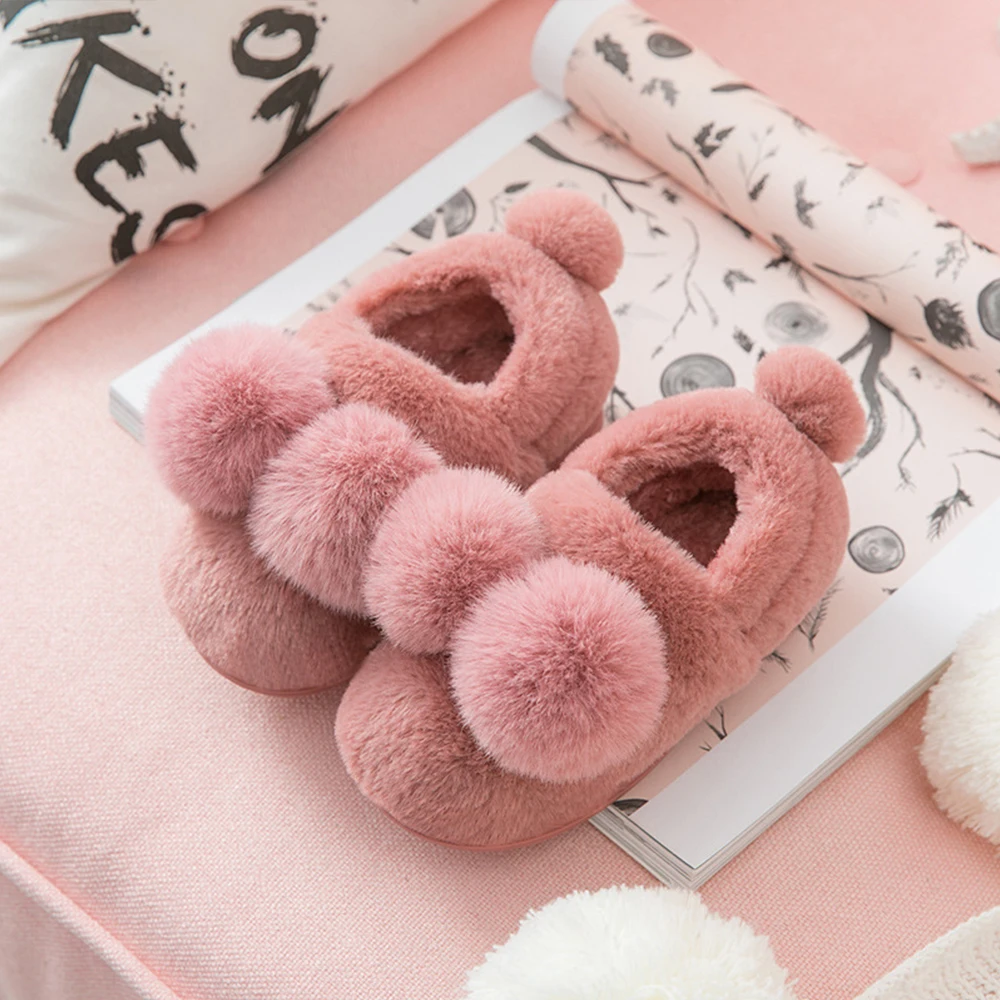 Family Chidren Slippers Hot Sale Kids Baby Cute Cartoon Rabbit Shoes Winter Warm Indoor Non-Slip Slipper Home Cotton Shoes D30