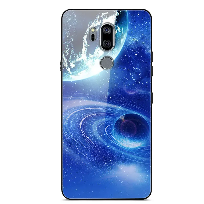 Чехол для LG G7 ThinQ из закаленного стекла, планета космос, чехол для LG G7 ThinQ LG G7+ стеклянный чехол для LG G 7 ThinQ G710EM G710N Capa