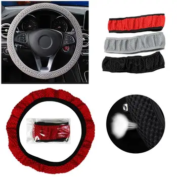 

New Car Steering Wheel Cover Micro Fiber Leather Leather Car Covers Suite DIY Texture Soft Car Accessories Fit For Most Cars