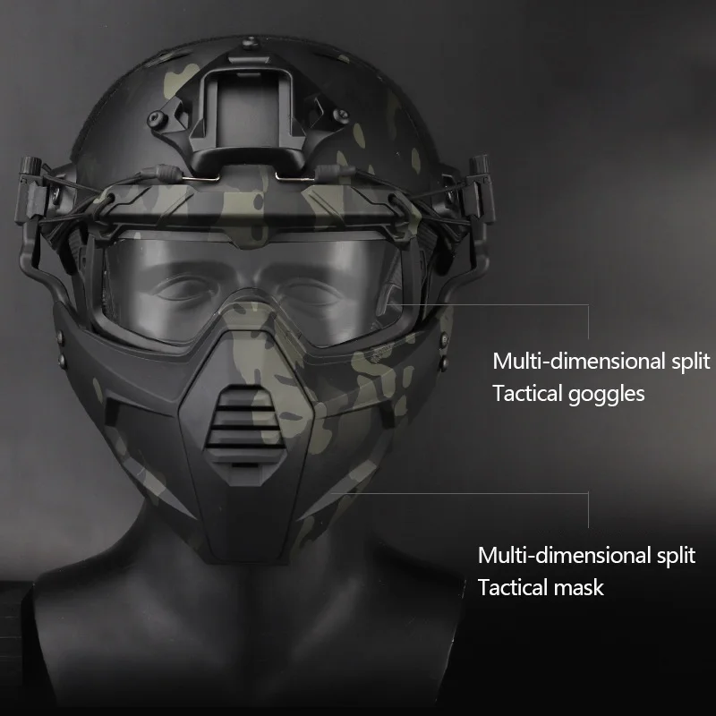 Страйкбольная пейнтбольная маска для охоты+ набор тактических пейнтбольных очков, тактическая Боевая полумаска для лица, военные защитные маски для лица