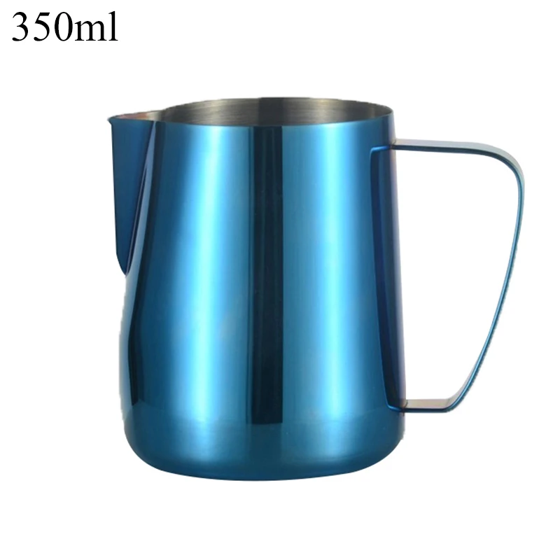 350ml Blue Кувшин для вспенивания молока из нержавеющей стали для эспрессо, кувшин для кофе, бариста, для приготовления латте, кувшин для вспенивания молока, кувшин, кухонные инструменты - Цвет: 350ml Blue