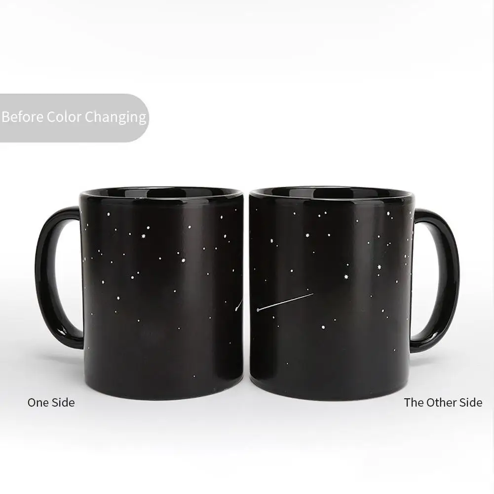 Новое изменение цвета Звездная солнечная система Термочувствительная меняющая цвет инновационная кофейная чашка керамическая кофейная кружка
