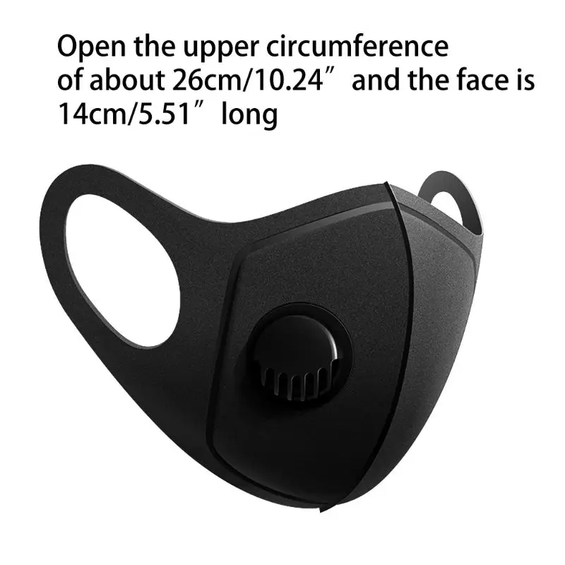 

3Pcs/Set Sponge Dustproof PM2.5 Mouth Mask with Breath Valve Washable Respirator