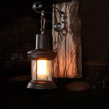 

Wall Lamp Led Lifting Hotel Home Decor Industrial Wood Sconce Vintage Loft Indoor Cafe Bedside Corridor