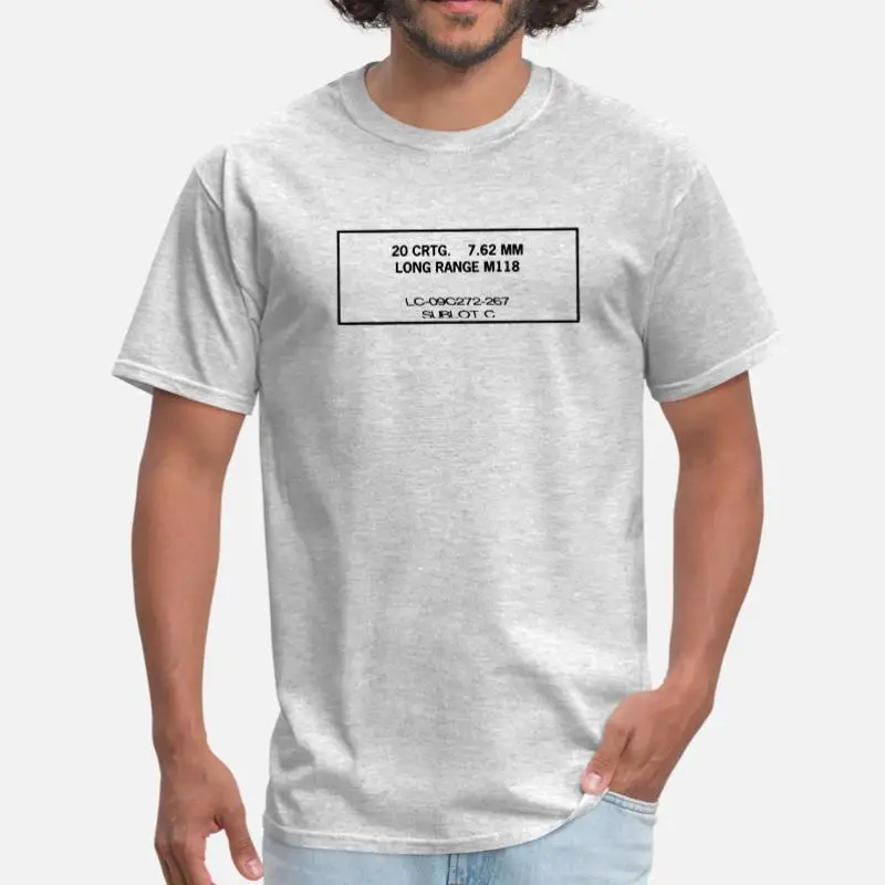 

Printing M118lr Ammo Box Black Tee Shirt 100% Cotton O-Neck Letters Mens T Shirt Plus Size S-5xl Streetwear Hiphop