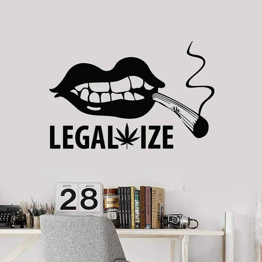 Leaf Legalize виниловая наклейка на стену курительная травка наклейки на стену для кофейного магазина украшения дома аксессуары для гостиной C893