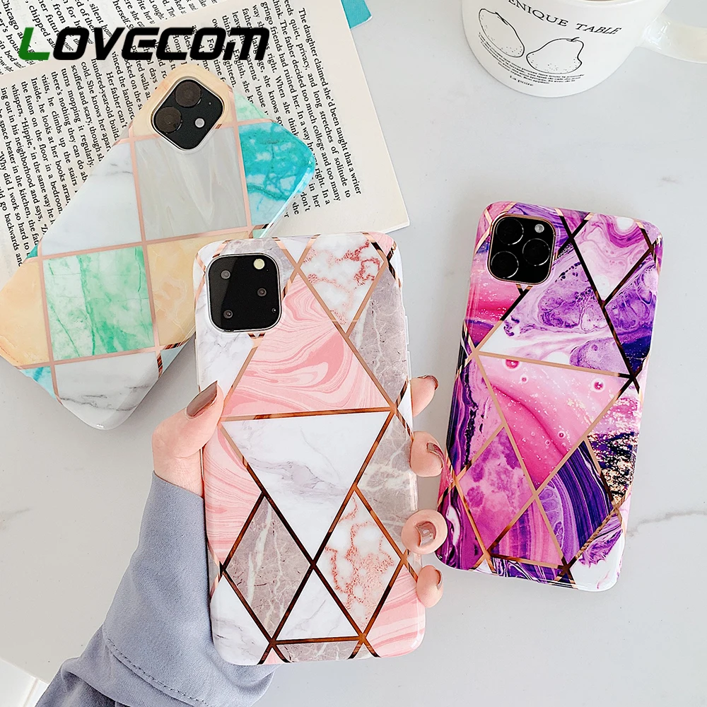 LOVECOM геометрические мраморные чехлы для телефонов iPhone 12 Mini 11 Pro Max XR X XS 7 8 6S Plus