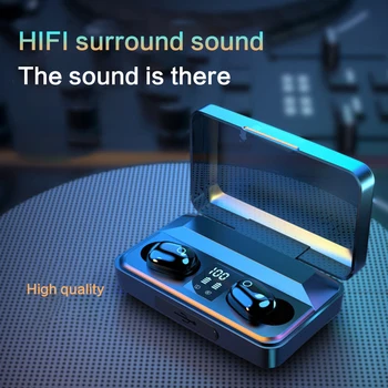 

TWS Wireless Earphones Bluetooth Earphones 5.1 8D Bass Stereo waterproof Earbuds Handsfree Headset With Microphone Charging Case