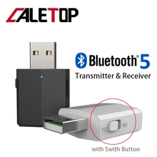 5,0 USB Bluetooth передатчик для телевизора 3,5 мм Мини Автомобильный Bluetooth aux-приемник стерео музыка с меняющимся переключателем Беспроводные адаптеры