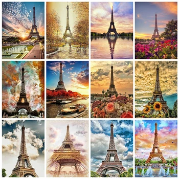 

Evershine Diamond Embroidery Sale Scenery Cross Stitch Mosaic Diamond Painting Eiffel Tower Rhinestone Pictures Home Decor Gift