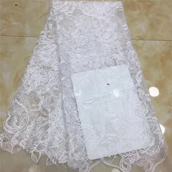 

African Velvet Lace Fabric High Quality Sequins Ghana Lace Fabric Stretch Velvet Lace For Nigerian Evening Party Dress white