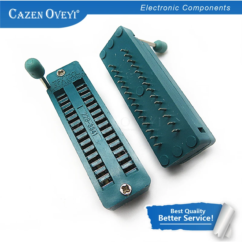 Green DIP Universal ZIF IC Socket Test Solder Type IC lock seat zif socket 1pcs/lot 14 16 18 20 24 28 32 40 P Pin 2.54 MM