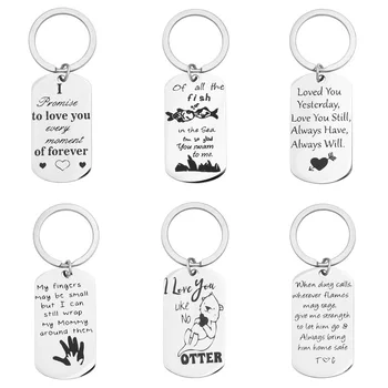 

MEIBEADS Custom Name Keychain The Hunt Is Over Valentines Wedding Keepsake Dog Tag Pendant Engraving Bag Charm Women Gift