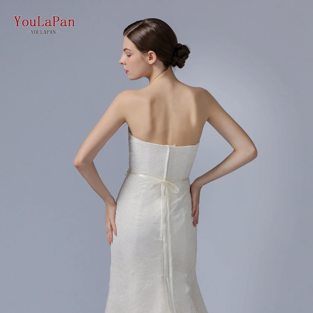 YouLaPan, SH233-RG, бриллиантовый пояс, розовое золото, стразы, пояс weding, пояс с атласной лентой, ручная работа, Свадебные ремни со стразами
