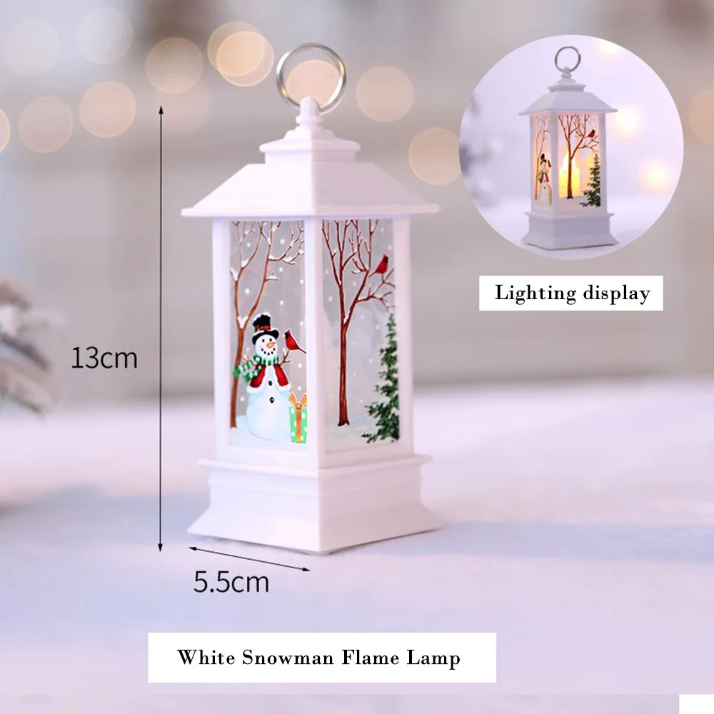 White Snowman Flame Светодиодная Рождественская свеча, елочные украшения, светодиодный свет, Рождество, Настольная Композиция, снеговик, рождественские украшения - Цвет: White Snowman Flame