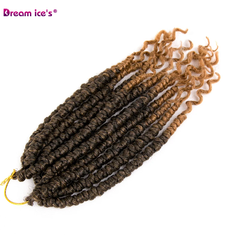 1B/27HL Афро синтетический Омбре Faux locs Curly вязание крючком косы волосы кудрявый плетение пучок Весна Твист волокна коса 1" 24 корней/упаковка - Цвет: 1B/27HL