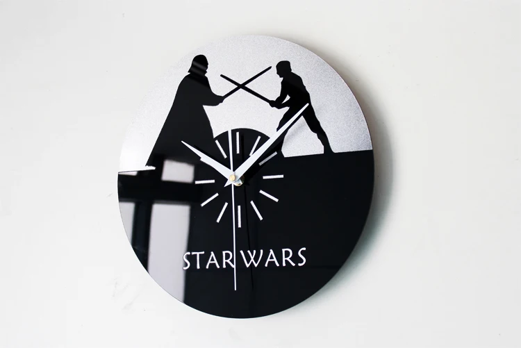Электронные часы Star Wars настенные часы простой современный дизайн CD часы-пластинка Акриловые Настенные домашние декоративные часы бесшумные 12 дюймов