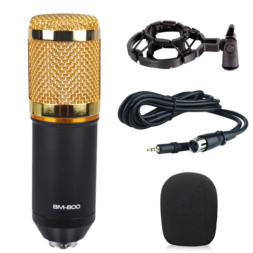 Черный Durable Recording With Shock Mount Microphone Universal Singing KTV Karaoke Easy Operation Radio - Цвет: Черный