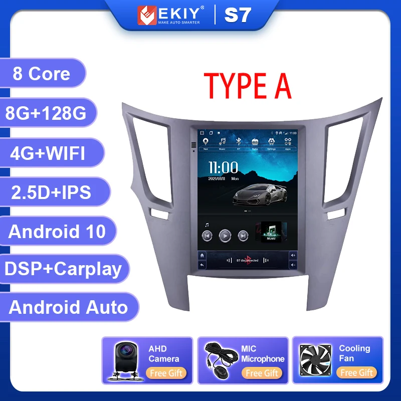 car video player android EKIY Android 10 Car Radio For Subaru Outback Impreza Legacy 2009-2014 LHD Car Multimedia Tesla Vetical Screen Navigation Stereos car stereo Car Multimedia Players