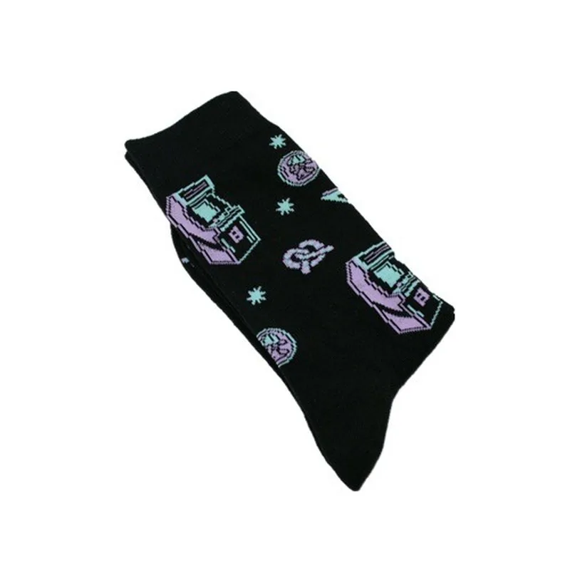 Мужские носки для баскетбола с надписью Happy Compression Harajuku, повседневные Модные хлопковые теплые забавные уличные носки, мужской носок