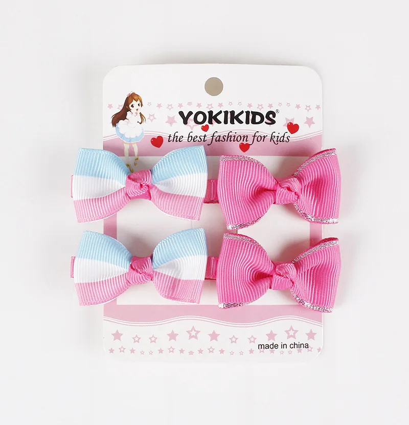 4 шт./лот дизайн Grosgrain Baby Маленький бант шпильки для волос для девочек аксессуары для детей заколки для волос мини головные уборы - Цвет: Q11