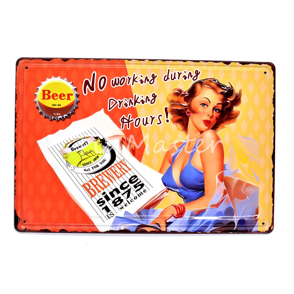 A80 Винтаж тиснение металлический оловянный гаражный Знак PIN UP сексуальная девушка плакат Паб Бар Украшение Стены Дома Ретро 3D металлическая доска Декор - Цвет: A80