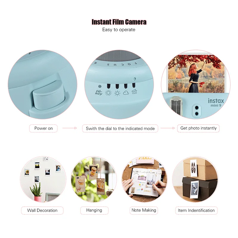 Фотокамера Fujifilm Instax polaroi Mini 9 5 цветов фотокамера Mini7c instantanea романтичный подарок