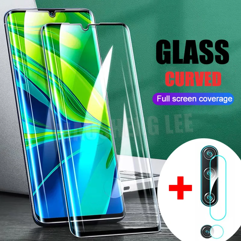 Curved Tempered Glass For Xiaomi Mi Note 10 Pro CC9 Pro Screen Protector Full Cover For Xiaomi Mi Note 10 Camera Lens Glass film|Phone Screen Protectors| - AliExpress