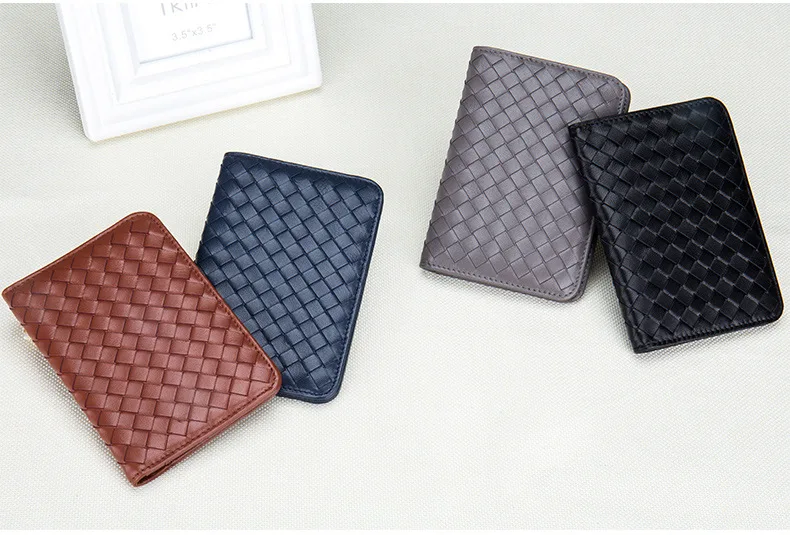 DANJUE Wallet Business Passport Case Genuine Leather Men Passport Cover Knitting Change Wallet Male Passport Holder Card Holder