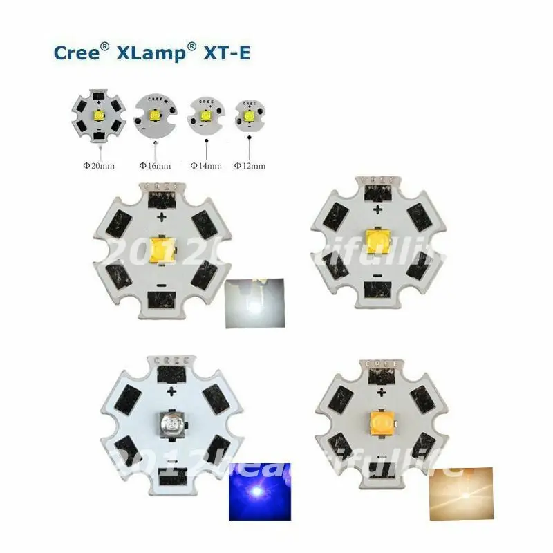 

10X Cree XTE XT-E 1W-5W CW/WW/NW /Royal Blue High Power Led on PCB Star