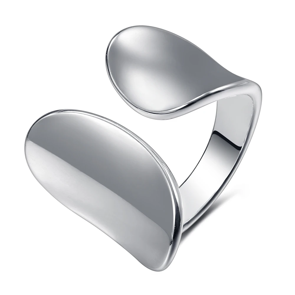 IPARAM Fashion Silver Color Width Rings Statement Women's Punk Hollow Geometric Metal Wide Rings 2021 Trend Jewelry Gifts