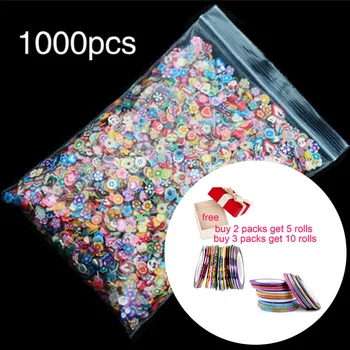 

1000Pcs/Bag Nail Art Polymer Clay Canes Fruit slice Set Gel Polish Tips Fashion DIY Cute Summer Watermelon Decor Decals Kit