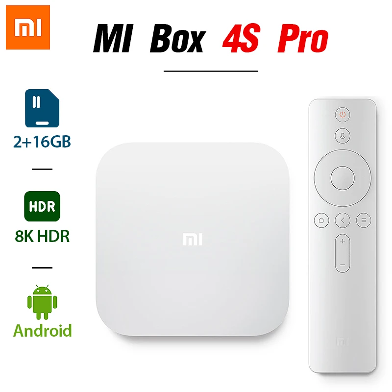 ТВ-приставка XIAOMI MI TV Box 4S Pro 1 9 ГГц Amlogic четырехъядерный процессор 5G Wi-Fi bluetooth Android 8K
