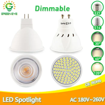 

Dimmable LED Spotlight MR16 GU10 MR11 led lamp E27 E14 6W 7W 8W 220V AC12V Spot LED Bulb Light Lampada Bombillas cold warm white