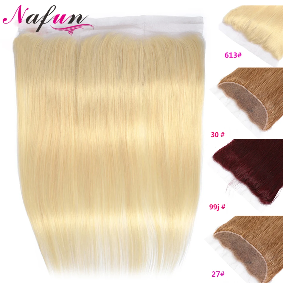 Skup NAFUN #27 30 99j 613 koronkowe przednie zamknięcie blond przednie ludzkie włosy przednie brazylijskie proste włosy szwajcarskie zamknięcie koronki nie Remy
