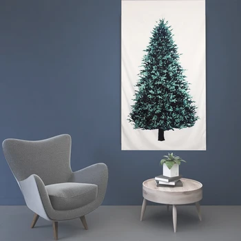 

Christmas Pine Tree Tapestry Wall Hang Cloth Wall Decoration Holiday Background Cloth Simple Tapestry Xmas Decoration Home
