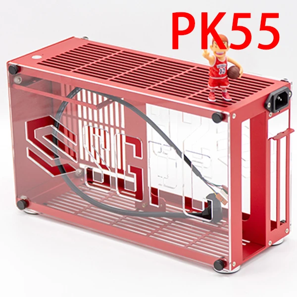 Red Алюминиевый сплав A4 ITX игровой компьютер хост шасси htpc itx чехол nas сервер горная установка P55 K55/i5 i7/2060 2080Ti - Цвет: Red