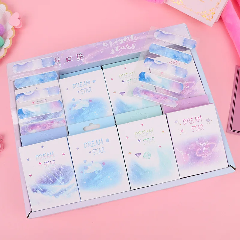 Starry sky 20 шт. кавайные дышащие милые Мультяшные бандажи на открытом воздухе, портативные клейкие бандажи, аптечка для детей - Цвет: Starry sky