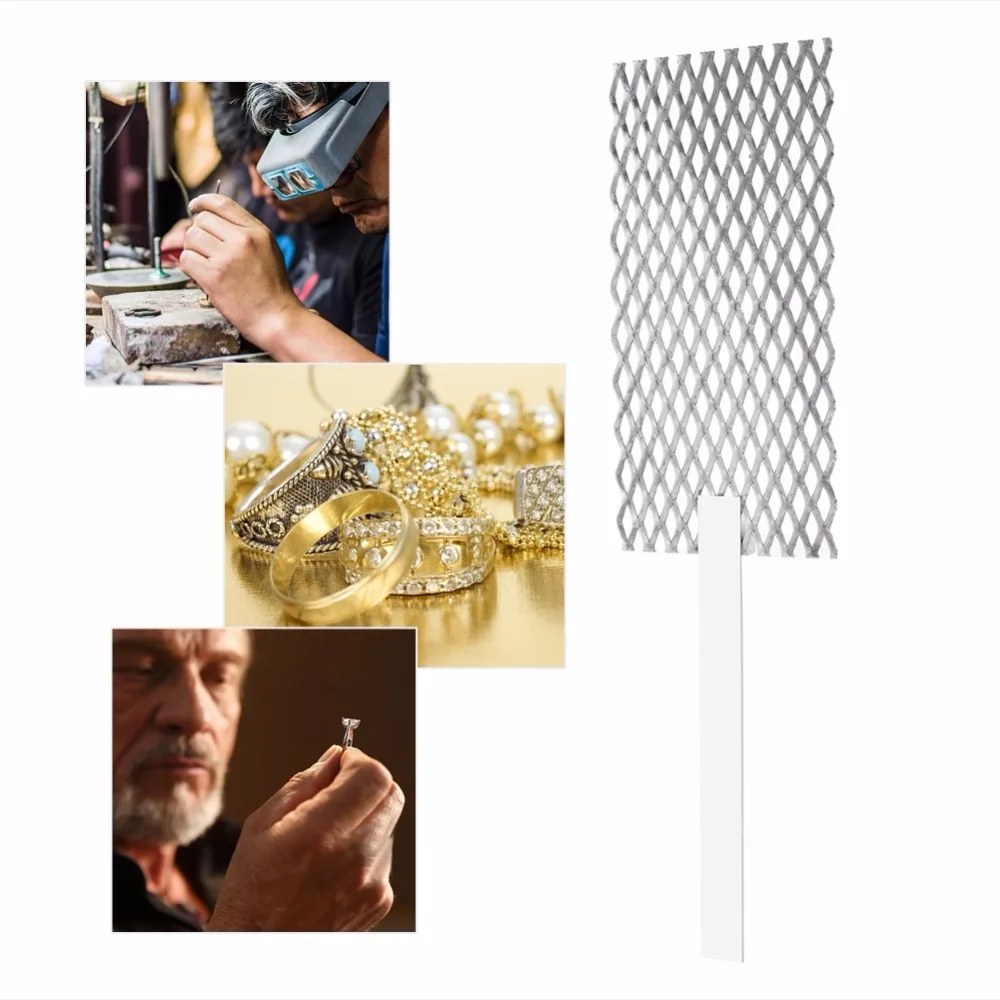 20*5cm Platinized Titanium Mesh Anode Rhodium Mesh With Handle Jewelry Tool Jeweler Goldsmith Tool Jewelry Plating Plater Tool