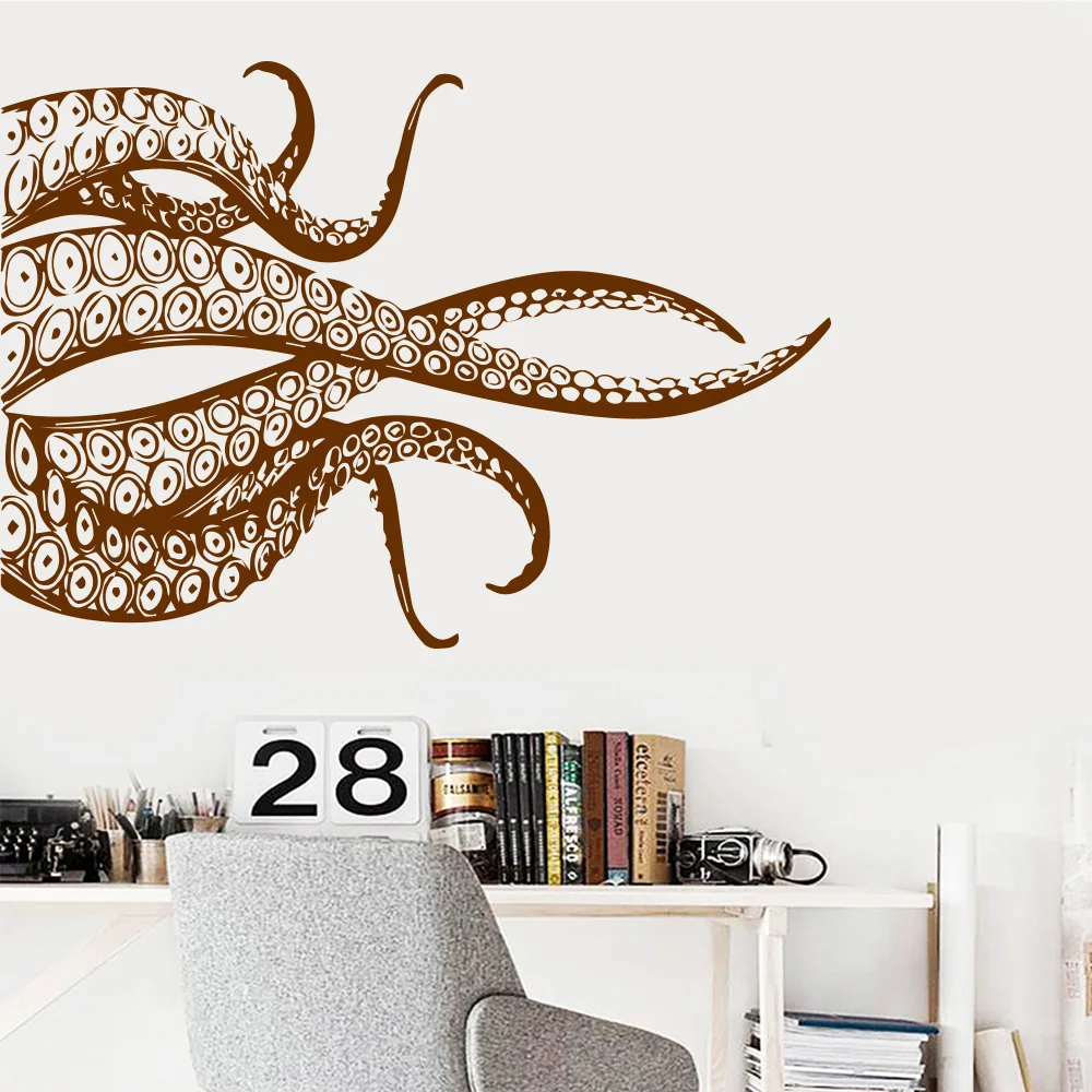Горячая Осьминог хвост виниловые настенные художественные наклейки s для
