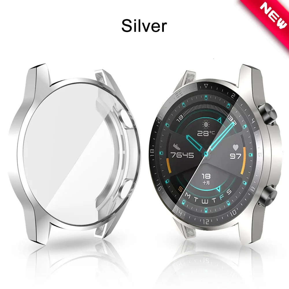 2 шт., мягкий ультра-тонкий защитный силиконовый чехол из ТПУ для huawei Watch GT 2, Сменный Чехол, ремешок, аксессуары для умных часов