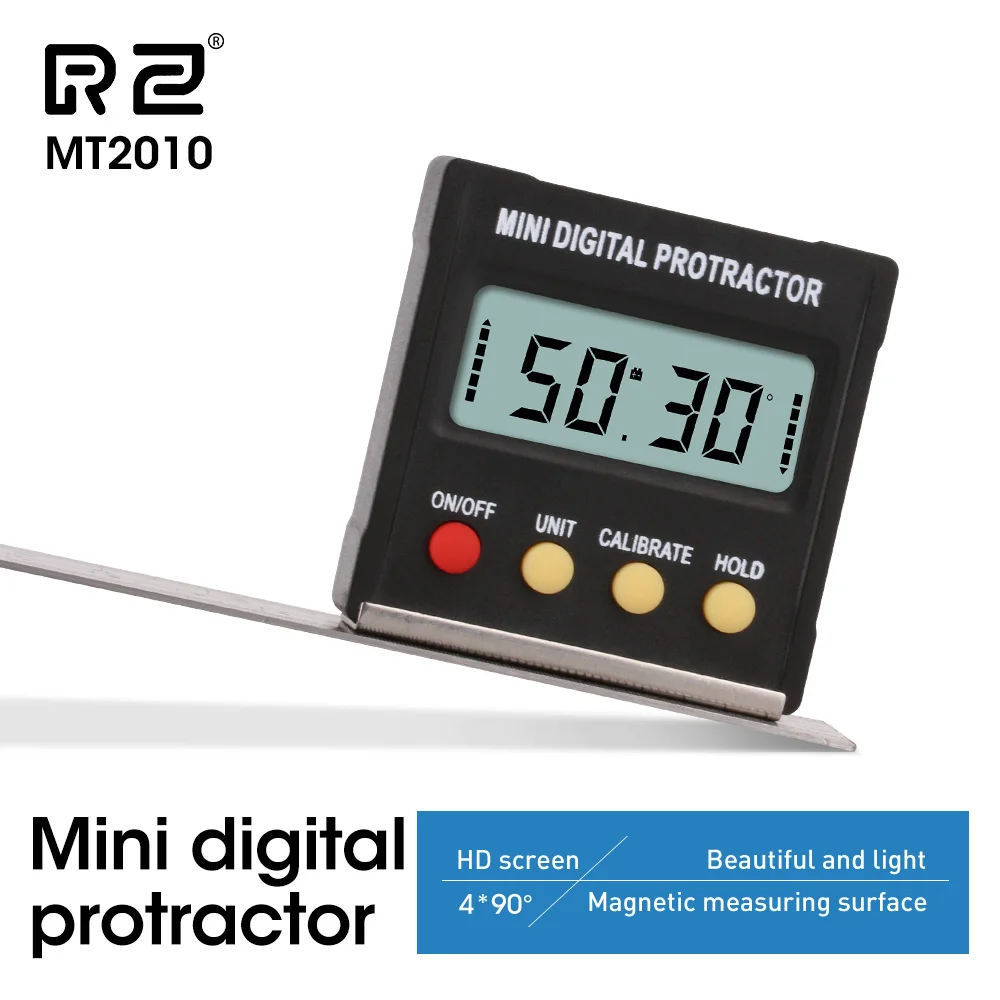 RZ угломер Универсальный конический 360 градусов цифровой мини электронный цифровой транспортир Инклинометр тестер измерительные инструменты - Цвет: Красный